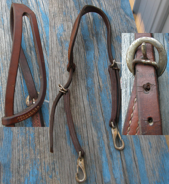 One Ear Western Headstall Training Western Headstall Harness Leather Quick Change Western Bridle with Snaps Dark Chestnut Horse