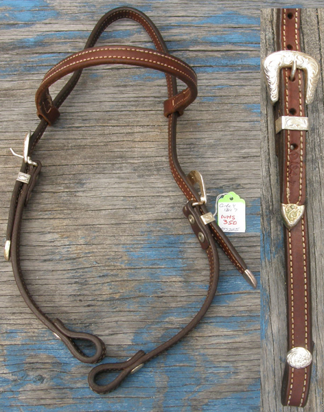 Vintage? Circle Y Silver Trim Browband Western Headstall Western Show Bridle German Silver Mexico Buckles Dark Chestnut Horse