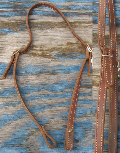 Leather Western Headstall Simple Western Bridle Bosal Hanger Russet Brown Horse
