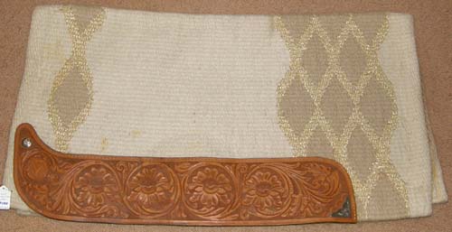 Mayatex Western Show Blanket Floral Tooled Wear Leathers by Circle Y Western Show Pad with Montana Silversmiths Silver Conchos