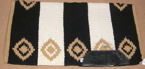 Toklat Western Saddle Blanket Western Saddle Pad Western Show Pad Black/Cream/Tan