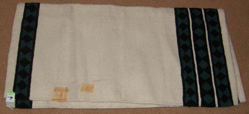 Mayatex Saddle Blanket Woven Western Show Blanket Wool Western Saddle Pad Western Saddle Blanket White Dark Teal Black
