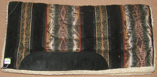 Fleece Lined Western Saddle Pad Fleece Lined Herculon Square Western Pad Black/Dark Green/Gold/White Southwestern Print