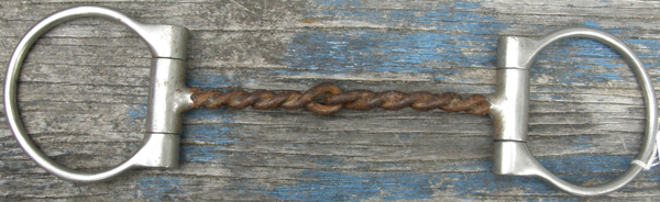 5 1/2" Sweet Iron Twisted Wire Snaffle Bit Off Set Dee D Western Snaffle Bit