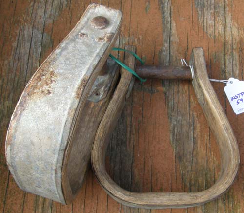 Vintage Metal Bound Wooden Western Stirrups Western Decor Towel Rack Towel Holder Knick Knack Holder Natural Wood Tin