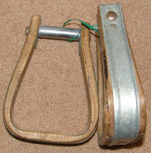 Vintage Metal Bound Wooden Western Stirrups Western Decor Towel Rack Towel Holder Knick Knack Holder Natural Wood Tin